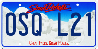 SD license plate 0SQL21