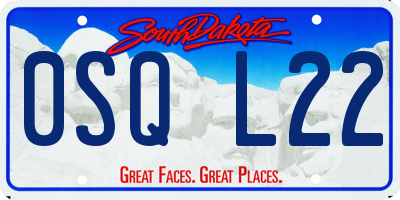 SD license plate 0SQL22
