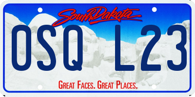 SD license plate 0SQL23