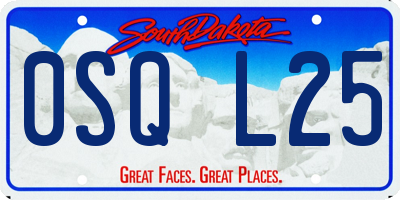 SD license plate 0SQL25