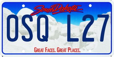 SD license plate 0SQL27
