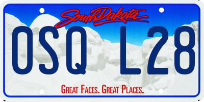 SD license plate 0SQL28