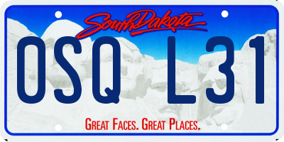 SD license plate 0SQL31