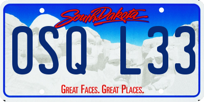 SD license plate 0SQL33