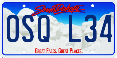SD license plate 0SQL34