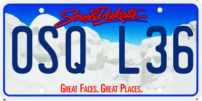 SD license plate 0SQL36