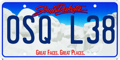SD license plate 0SQL38