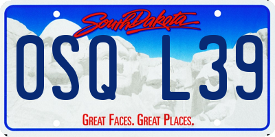 SD license plate 0SQL39