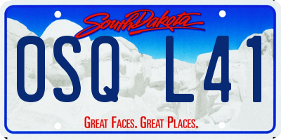 SD license plate 0SQL41
