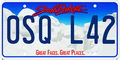 SD license plate 0SQL42