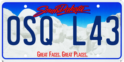 SD license plate 0SQL43