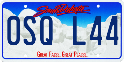 SD license plate 0SQL44