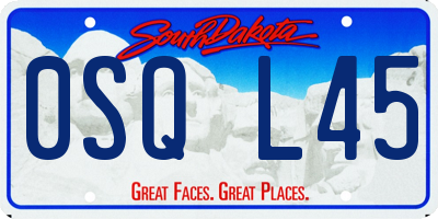 SD license plate 0SQL45