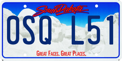 SD license plate 0SQL51