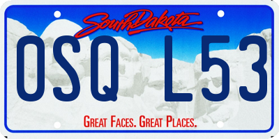SD license plate 0SQL53