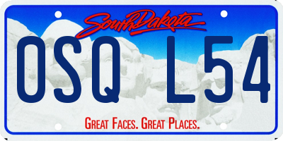 SD license plate 0SQL54