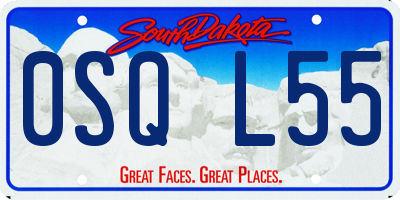SD license plate 0SQL55