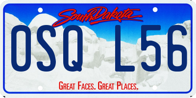 SD license plate 0SQL56