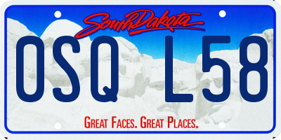 SD license plate 0SQL58
