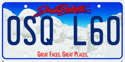 SD license plate 0SQL60