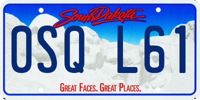 SD license plate 0SQL61