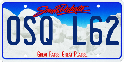 SD license plate 0SQL62