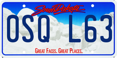 SD license plate 0SQL63