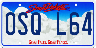 SD license plate 0SQL64