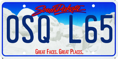 SD license plate 0SQL65