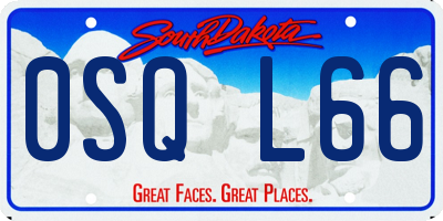 SD license plate 0SQL66