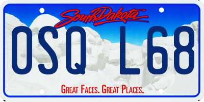 SD license plate 0SQL68