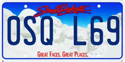 SD license plate 0SQL69
