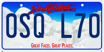 SD license plate 0SQL70