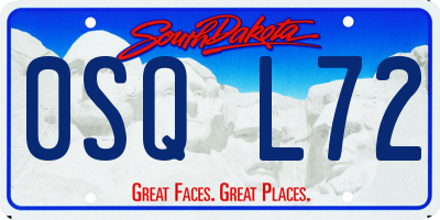 SD license plate 0SQL72