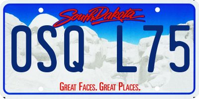 SD license plate 0SQL75
