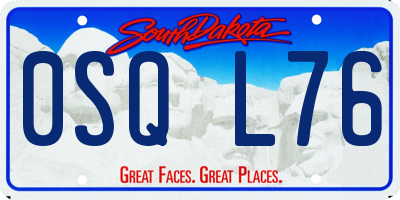 SD license plate 0SQL76