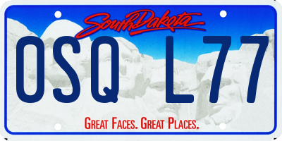 SD license plate 0SQL77
