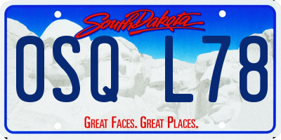 SD license plate 0SQL78