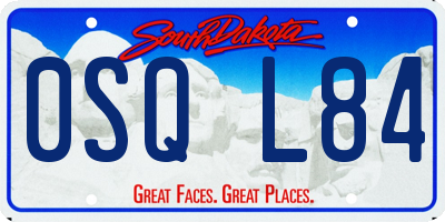 SD license plate 0SQL84