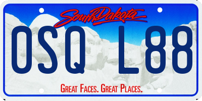 SD license plate 0SQL88