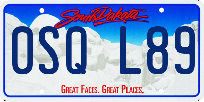SD license plate 0SQL89