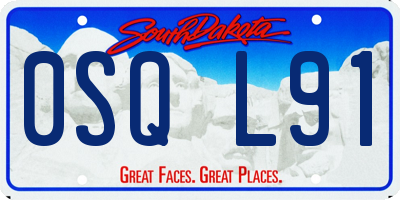 SD license plate 0SQL91