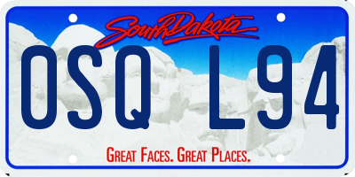 SD license plate 0SQL94
