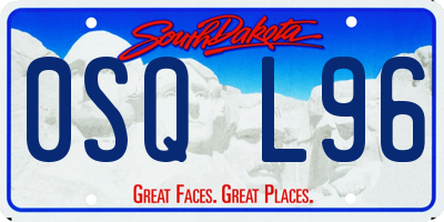 SD license plate 0SQL96