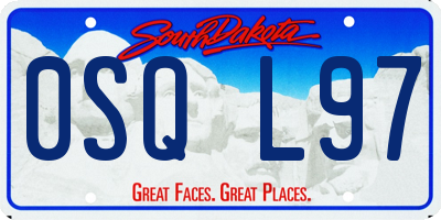 SD license plate 0SQL97