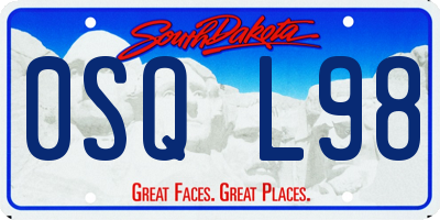 SD license plate 0SQL98