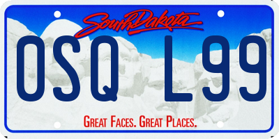 SD license plate 0SQL99