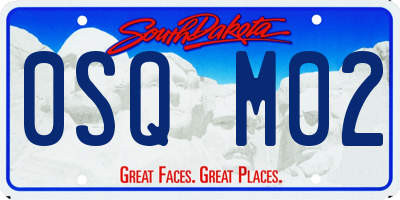SD license plate 0SQM02