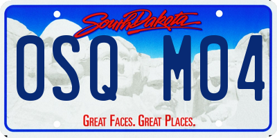 SD license plate 0SQM04