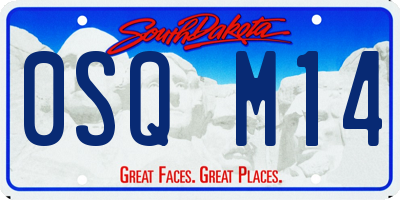 SD license plate 0SQM14